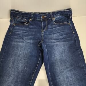 SO Brand Dark Wash Denim Embroidered 5 Pocket Button Jeggings Juniors Size 15